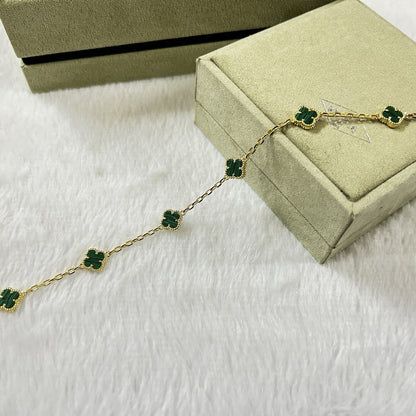[Elowen Jewels]CLOVER 6 MOTIF MALACHITE BRACELET