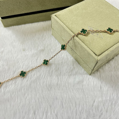 [Elowen Jewels]CLOVER 6 MOTIF MALACHITE BRACELET