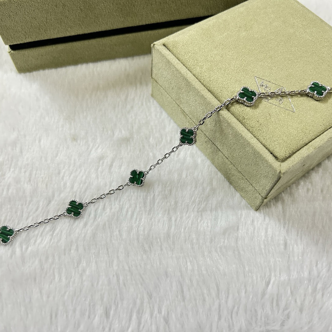 [Elowen Jewels]CLOVER 6 MOTIF MALACHITE BRACELET