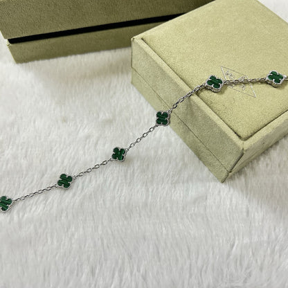 [Elowen Jewels]CLOVER 6 MOTIF MALACHITE BRACELET