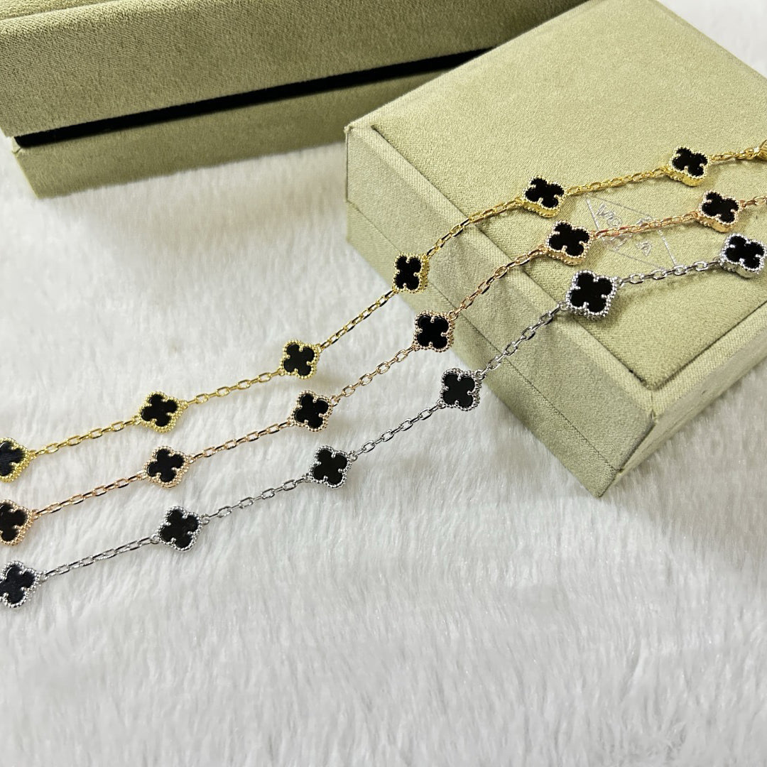 [Elowen Jewels]CLOVER 6 MOTIF  ONYXS BRACELET