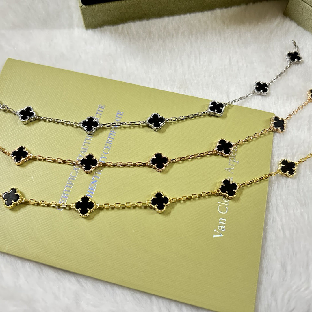 [Elowen Jewels]CLOVER 6 MOTIF  ONYXS BRACELET