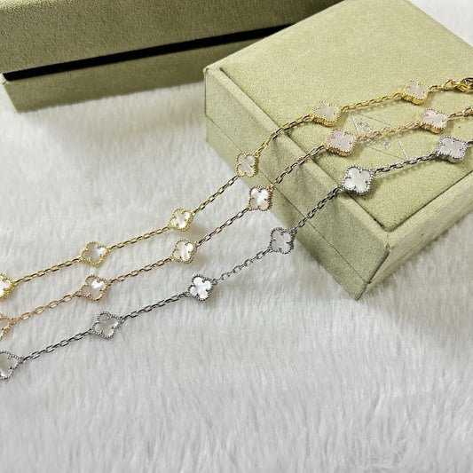 [Elowen Jewels]CLOVER 6 MOTIF WHITE MOP BRACELET