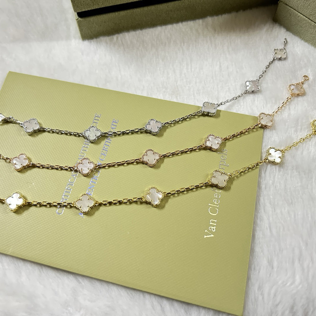 [Elowen Jewels]CLOVER 6 MOTIF WHITE MOP BRACELET