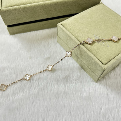 [Elowen Jewels]CLOVER 6 MOTIF WHITE MOP BRACELET