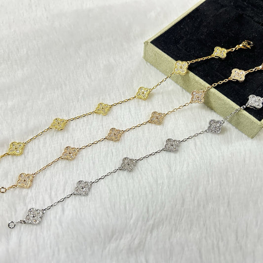 [Elowen Jewels]CLOVER 6 MOTIF DIAMOND BRACELET