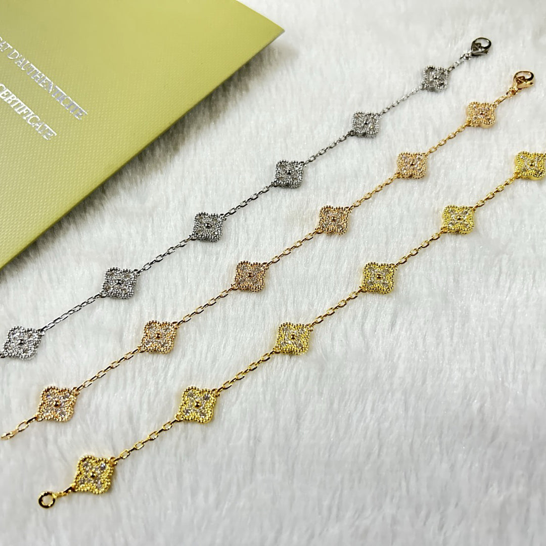 [Elowen Jewels]CLOVER 6 MOTIF DIAMOND BRACELET
