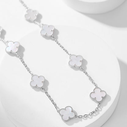 [Elowen Jewels]CLOVER 10 MOTIFS WHITE MOTHER OF PEARL NECKLACE