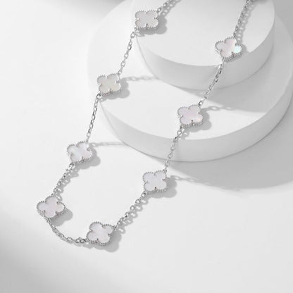 [Elowen Jewels]CLOVER 10 MOTIFS WHITE MOTHER OF PEARL NECKLACE