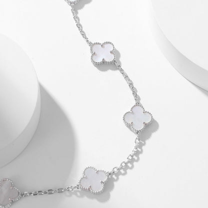 [Elowen Jewels]CLOVER 10 MOTIFS WHITE MOTHER OF PEARL NECKLACE