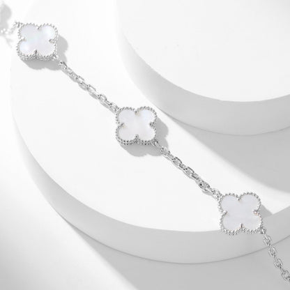 [Elowen Jewels]CLOVER 10 MOTIFS WHITE MOTHER OF PEARL NECKLACE