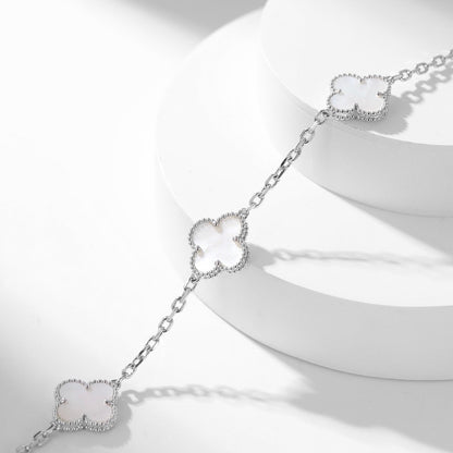 [Elowen Jewels]CLOVER 10 MOTIFS WHITE MOTHER OF PEARL NECKLACE