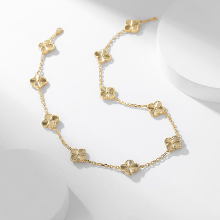 [Elowen Jewels]CLOVER 10 MOTIFS LASER NECKLACE