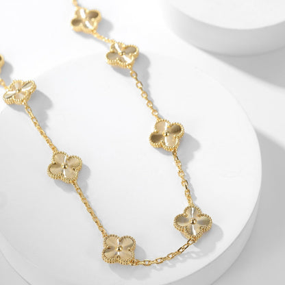[Elowen Jewels]CLOVER 10 MOTIFS LASER NECKLACE