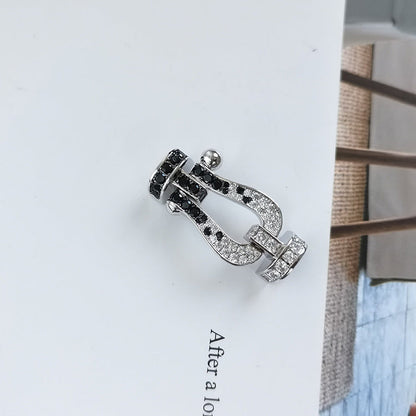[Elowen Jewels]FORCE LARGE HORSESHOE BLACK WHITE DIAMOND BRACELET ROSE GOLD