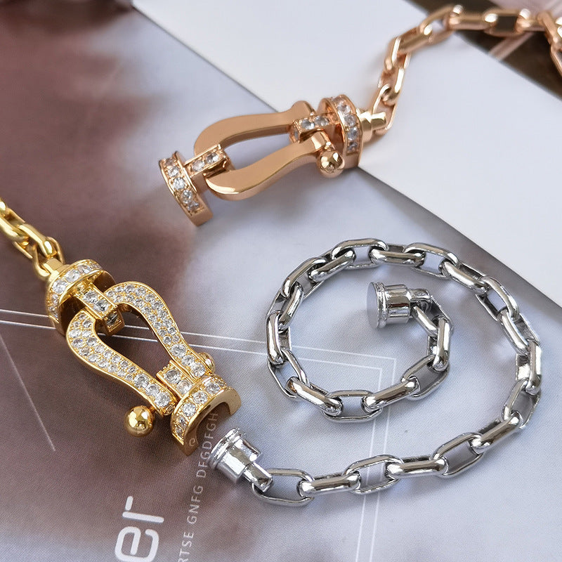 [Elowen Jewels]FORCE LARGE HORSESHOE CLASP  METAL BRACELET