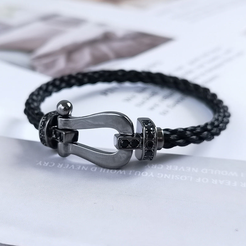 [Elowen Jewels]FORCE LARGE SERIES HORSESHOE BLACK SAMURAI BRACELET