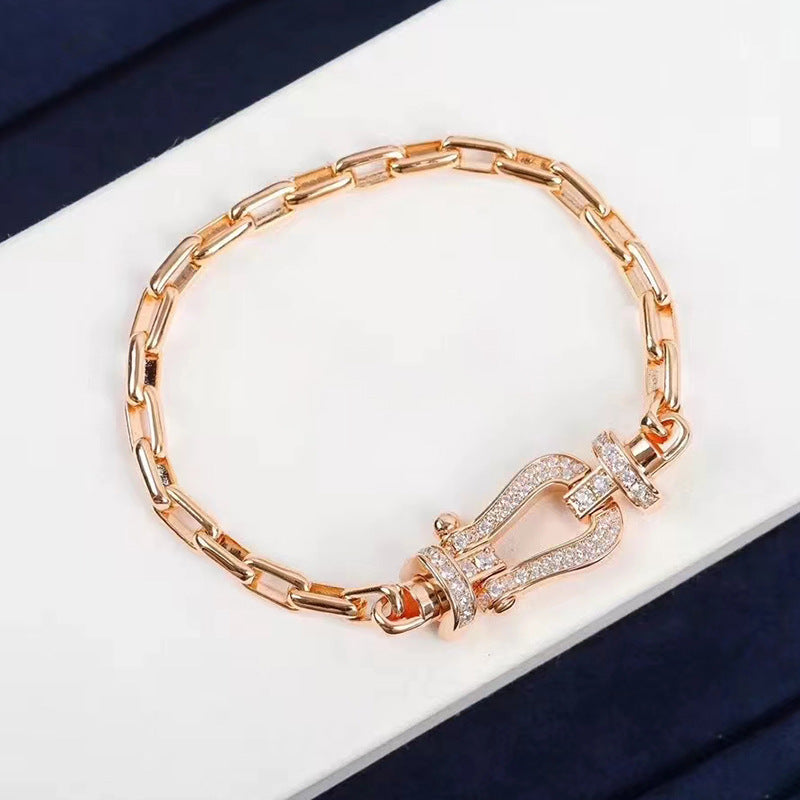 [Elowen Jewels]FORCE LARGE HORSESHOE CLASP  METAL BRACELET