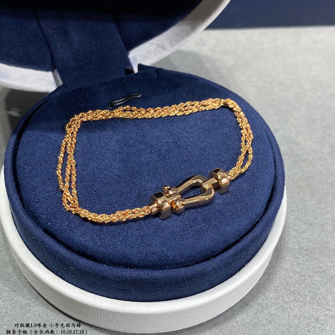 [Elowen Jewels]FORCE SMALL HORSESHOE  DIAMOND CHAIN ROPE BRACELET