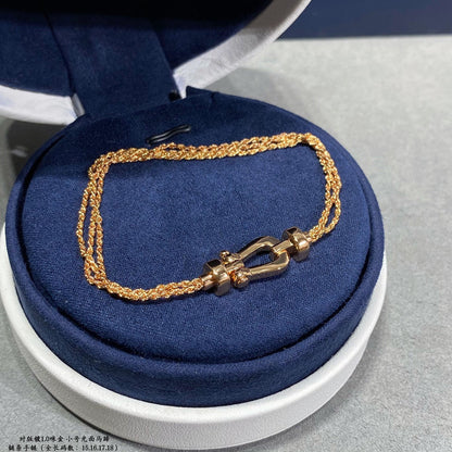 [Elowen Jewels]FORCE SMALL HORSESHOE  DIAMOND CHAIN ROPE BRACELET