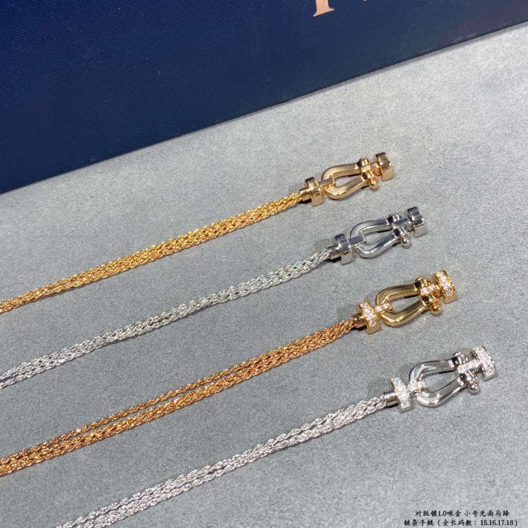 [Elowen Jewels]FORCE SMALL HORSESHOE  DIAMOND CHAIN ROPE BRACELET