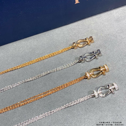[Elowen Jewels]FORCE SMALL HORSESHOE  DIAMOND CHAIN ROPE BRACELET