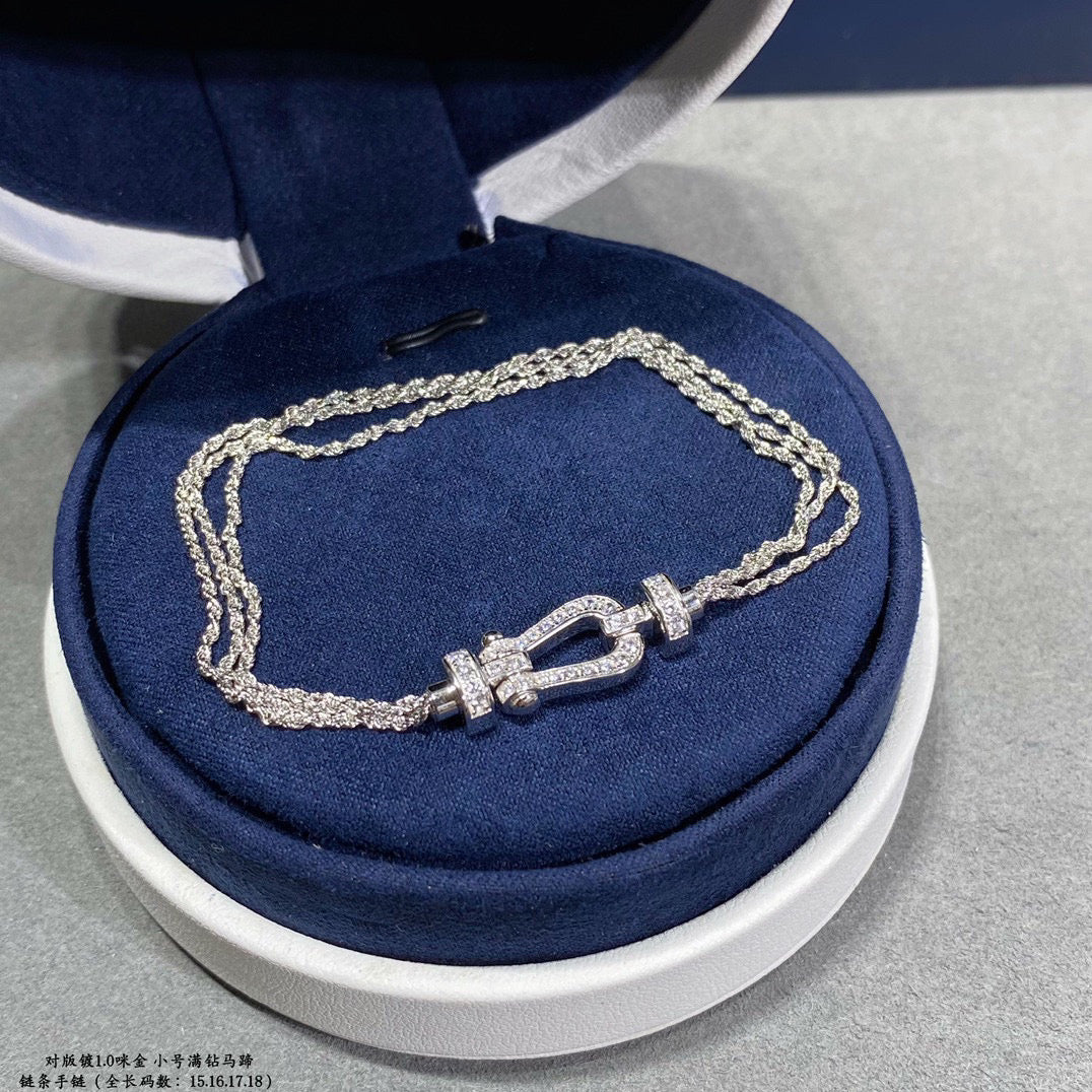 [Elowen Jewels]FORCE SMALL HORSESHOE  DIAMOND CHAIN ROPE BRACELET