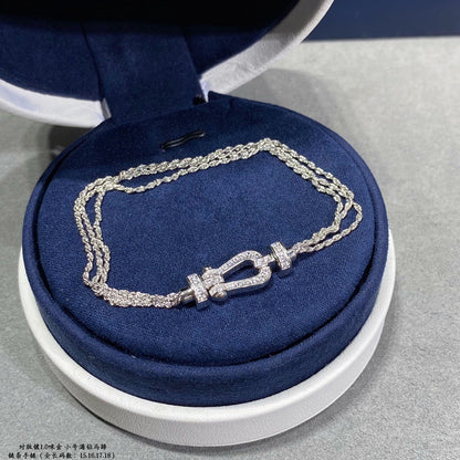 [Elowen Jewels]FORCE SMALL HORSESHOE  DIAMOND CHAIN ROPE BRACELET