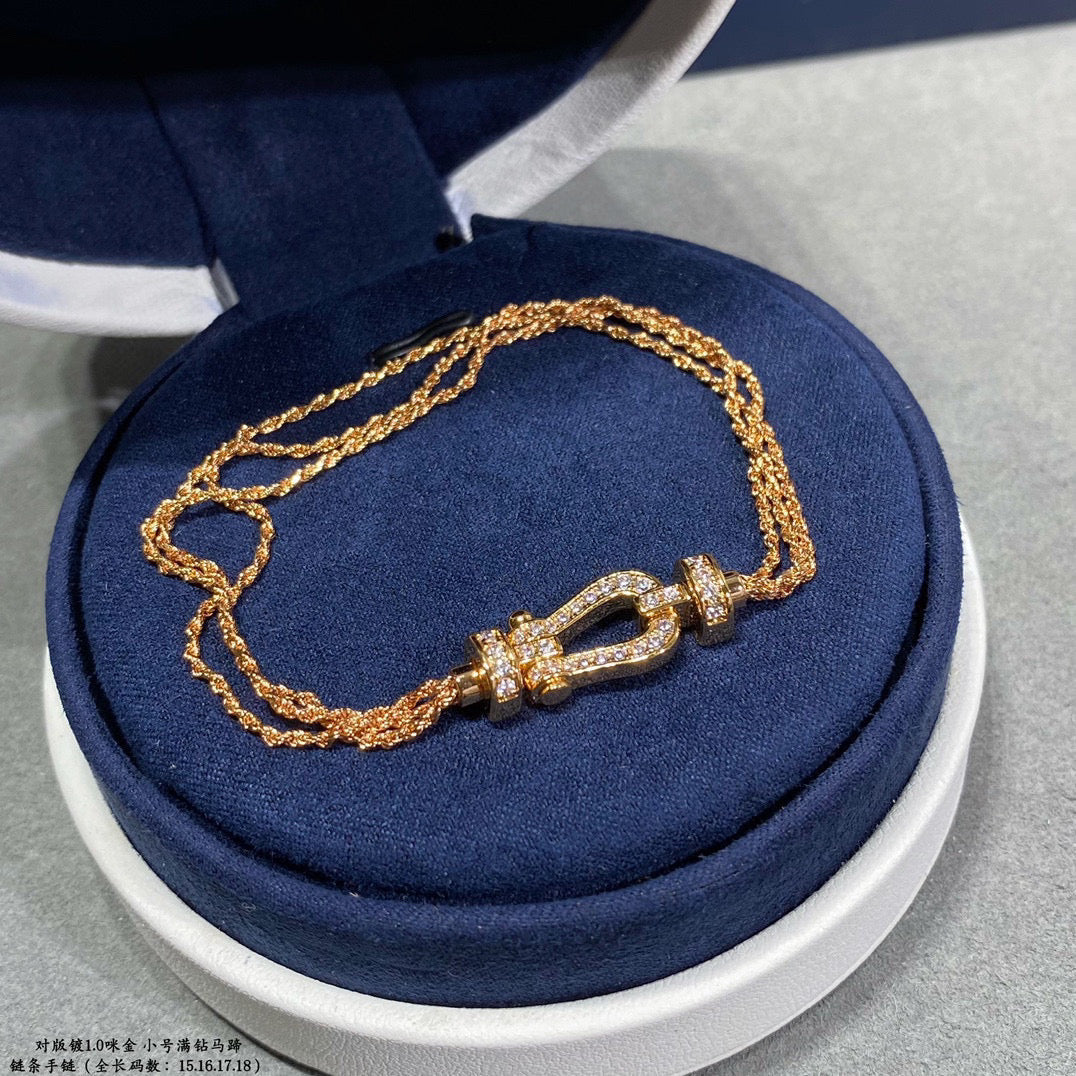 [Elowen Jewels]FORCE SMALL HORSESHOE  DIAMOND CHAIN ROPE BRACELET