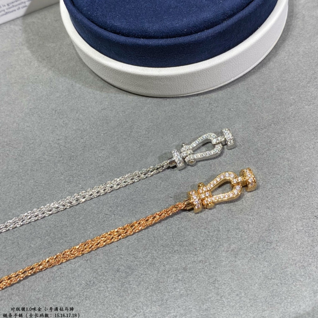 [Elowen Jewels]FORCE SMALL HORSESHOE  DIAMOND CHAIN ROPE BRACELET