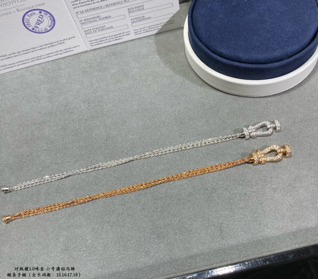 [Elowen Jewels]FORCE SMALL HORSESHOE  DIAMOND CHAIN ROPE BRACELET