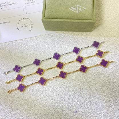 [Elowen Jewels] CLOVER 5 MOTIF VIOLET BRACELET COLLECTION