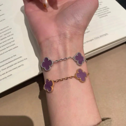 [Elowen Jewels] CLOVER 5 MOTIF VIOLET BRACELET COLLECTION