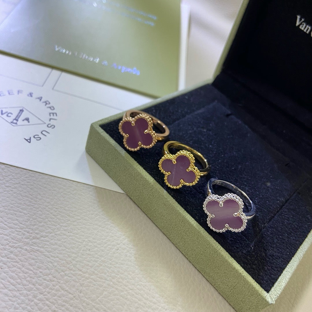 [Elowen Jewels]CLOVER  PURPLE VIOLET RING