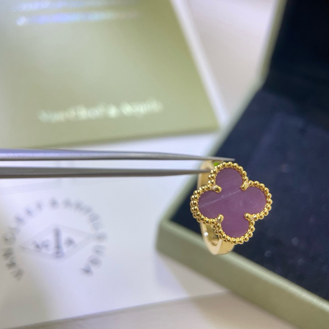 [Elowen Jewels]CLOVER  PURPLE VIOLET RING