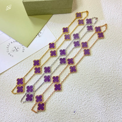[Elowen Jewels]CLOVER 10 MOTIFS  PURPLE VIOLET  NECKLACE