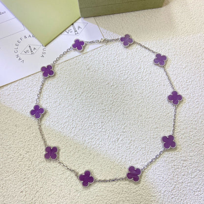 [Elowen Jewels]CLOVER 10 MOTIFS  PURPLE VIOLET  NECKLACE