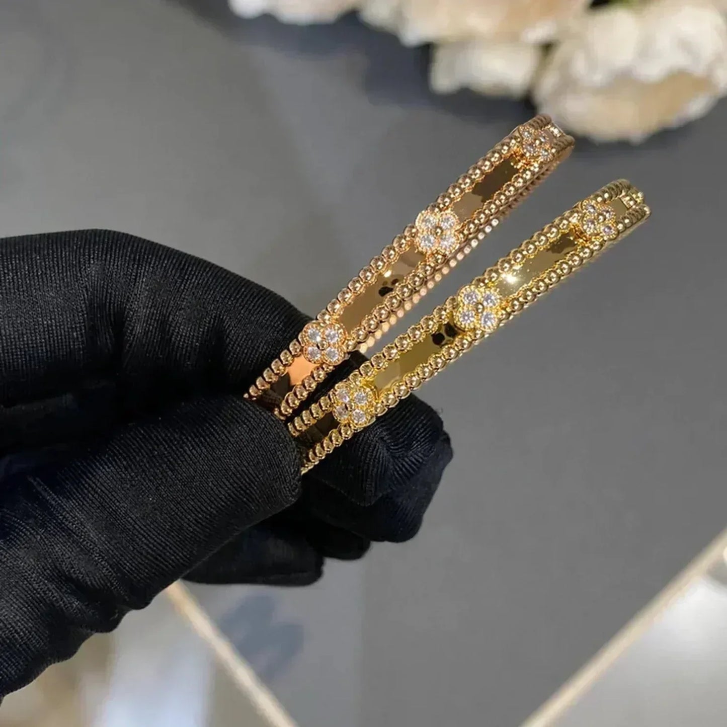 [Elowen Jewels]CLOVER BRACELET 4MM DIAMONDS