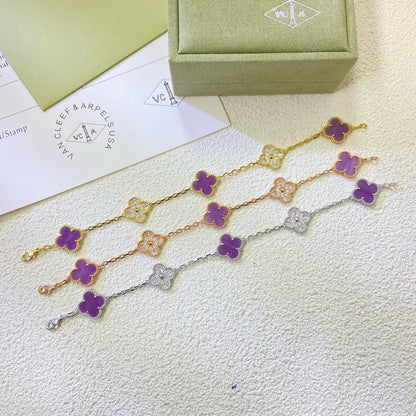 [Elowen Jewels] CLOVER 5 MOTIF VIOLET BRACELET COLLECTION