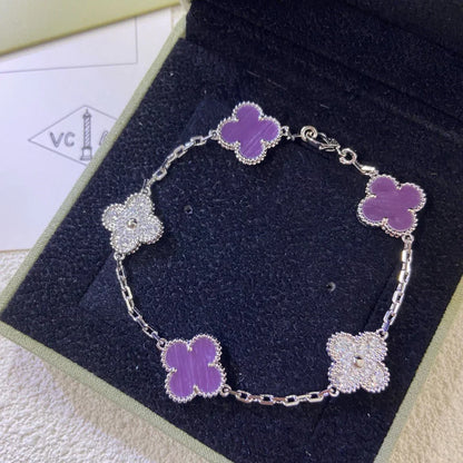 [Elowen Jewels] CLOVER 5 MOTIF VIOLET BRACELET COLLECTION