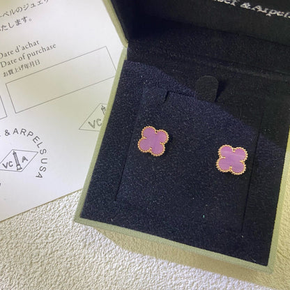 [Elowen Jewels]CLOVER MINI 9.5MM  PURPLE VIOLET EARRINGS