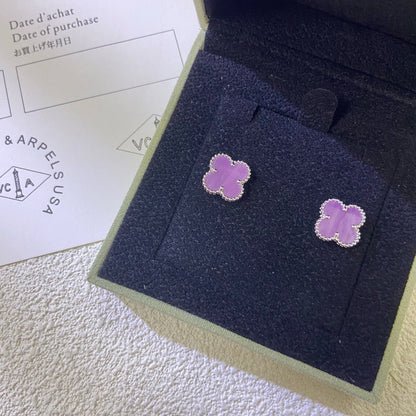 [Elowen Jewels]CLOVER MINI 9.5MM  PURPLE VIOLET EARRINGS