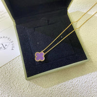[Elowen Jewel]CLOVER 15MM  PURPLE VIOLET NECKLACE