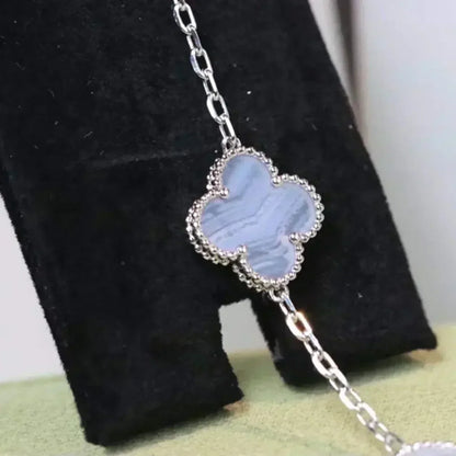 [Elowen Jewels] CLOVER 5 MOTIF PURPLE CHALCEDONY BRACELET COLLECTION
