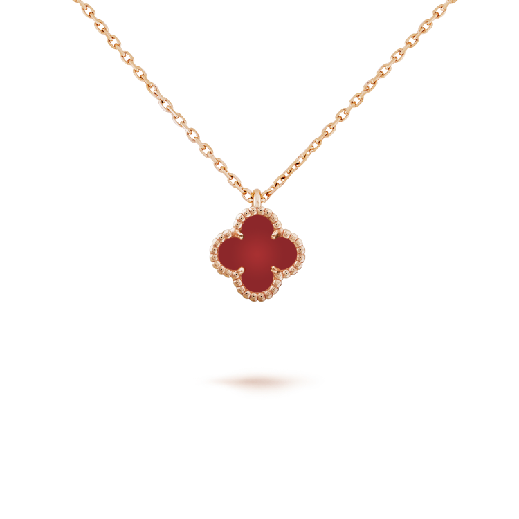 [Elowen Jewels]CLOVER MINI 9.5MM WHITE CARNELIANS NECKLACE