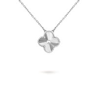 [Elowen Jewel]CLOVER 15MM LASER NECKLACE SILVER