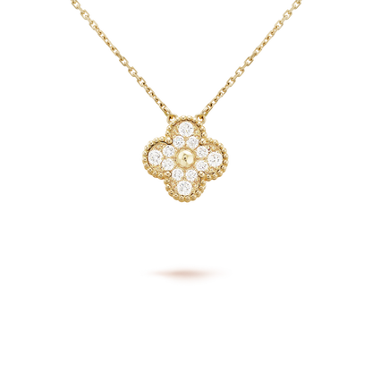 [Elowen Jewels]CLOVER 15MM DIAMOND SINGLE FLOWER NECKLACE