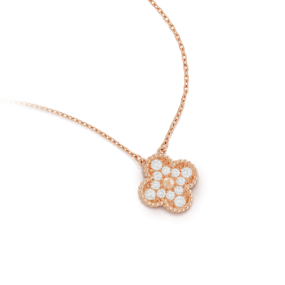 [Elowen Jewels]CLOVER 15MM DIAMOND SINGLE FLOWER NECKLACE