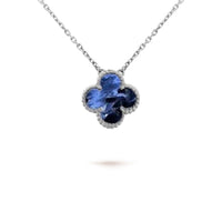 [Elowen Jewel]CLOVER 15MM PIETERSITE NECKLACE SILVER