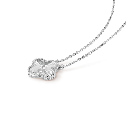 [Elowen Jewels]CLOVER 15MM LASER NECKLACE SILVER